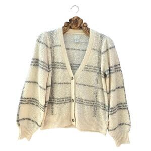 Joie Cardigan Beige Cream Oversized Coastal Grandpa Boucle Chunky Knit Large
